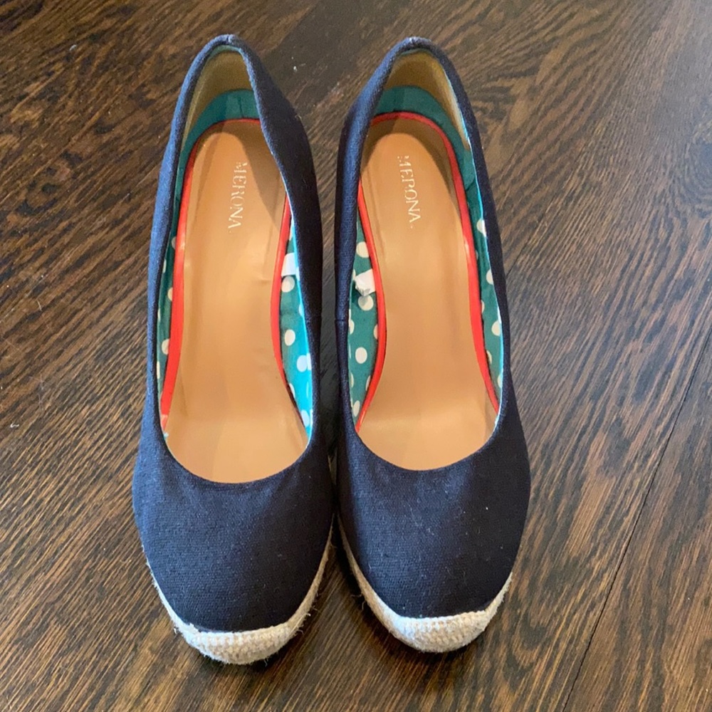Black espadrille wedges - Size 9.5